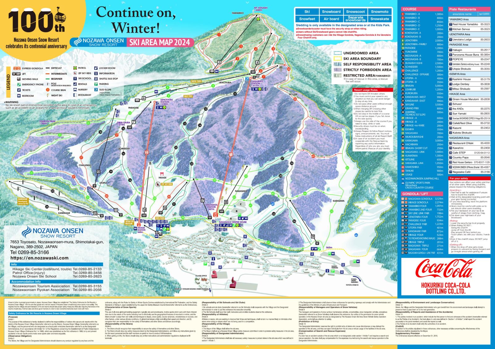 Nozawa Ski Map 2024